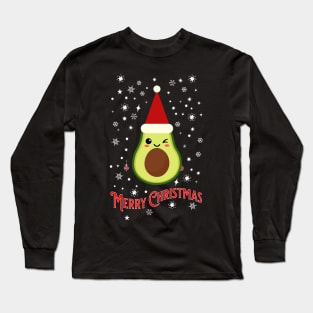 cute avocado merry Christmas Long Sleeve T-Shirt